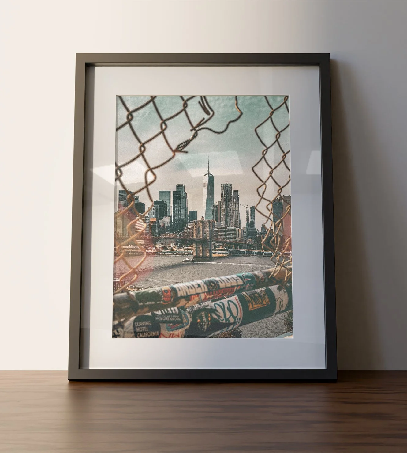 New York City, Manhattan Bridge, Brooklyn Bridge, NYC skyline, One World Trade Center, New York photography, NYC wall art, Manhattan photography, urban photography, New York art print, graffiti photog