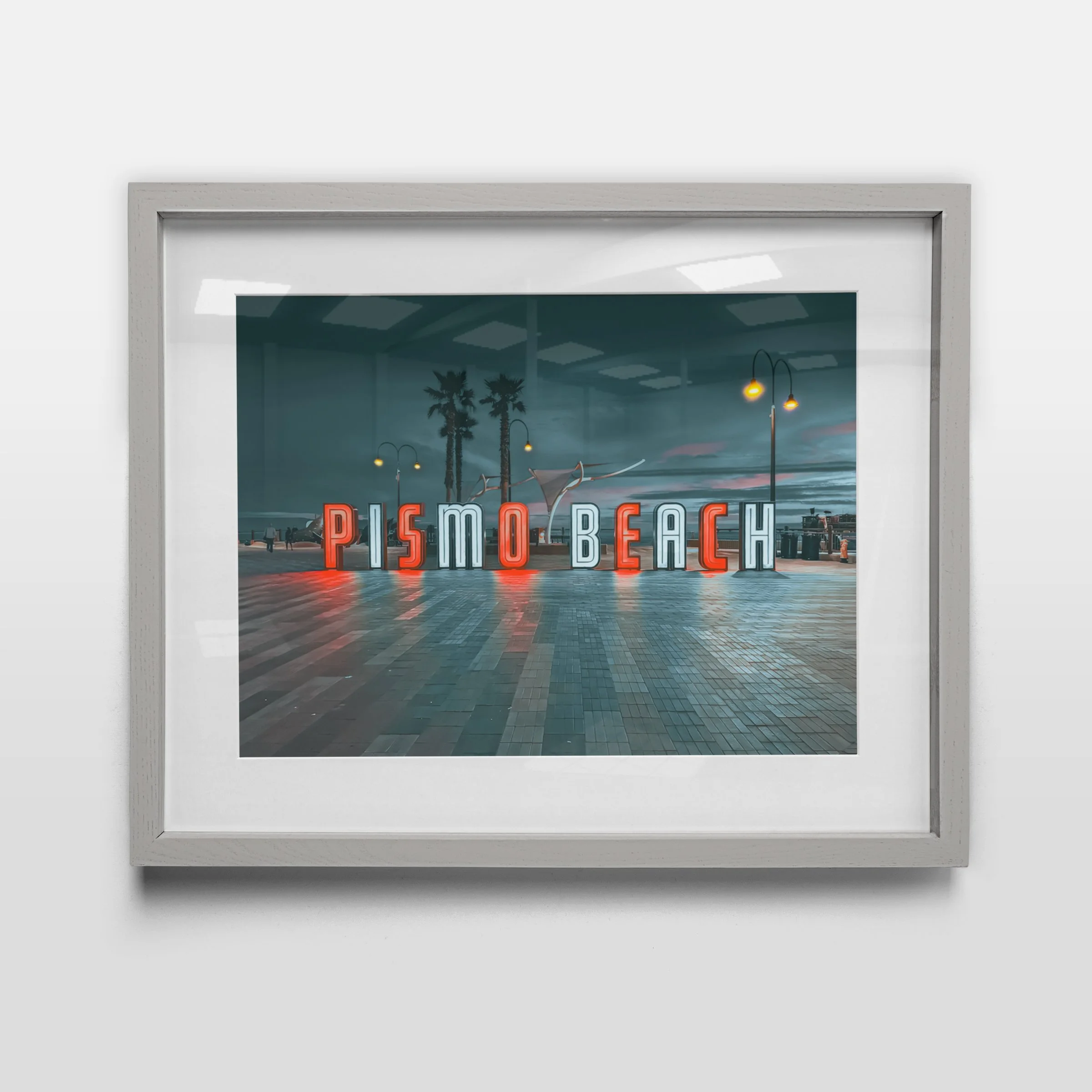 Pismo Beach, California, Central Coast, Pismo Beach Pier, Coastal Photography, California Wall Art, Palm Trees, Night Photography, Digital Art, Fine Art Prints