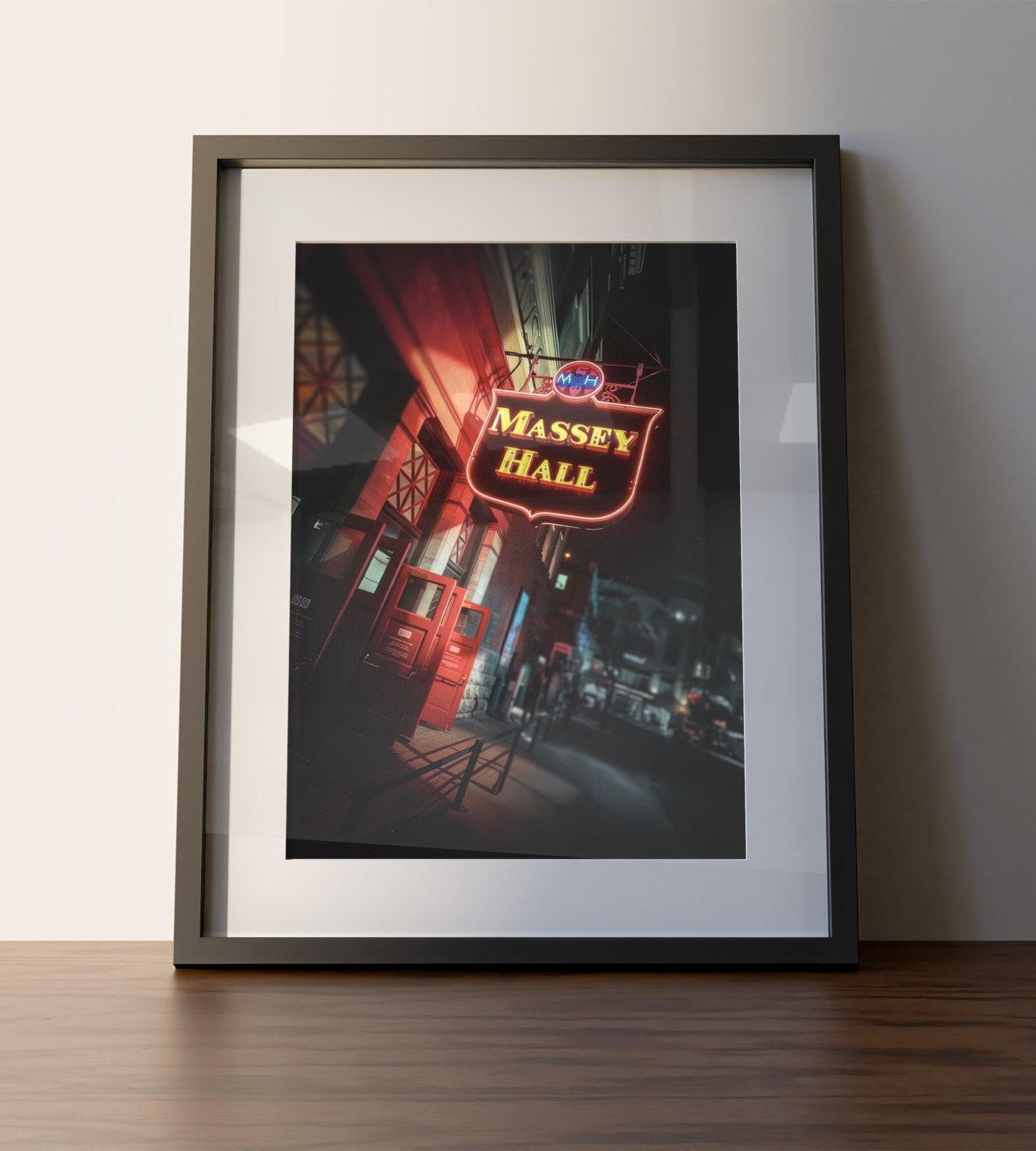 Massey Hall, Toronto Art, Toronto Prints, Toronto Landmarks, Neon Signs, Night Photography, Music Venues, Cityscape Art, Ontario Art, RMC Digital Art