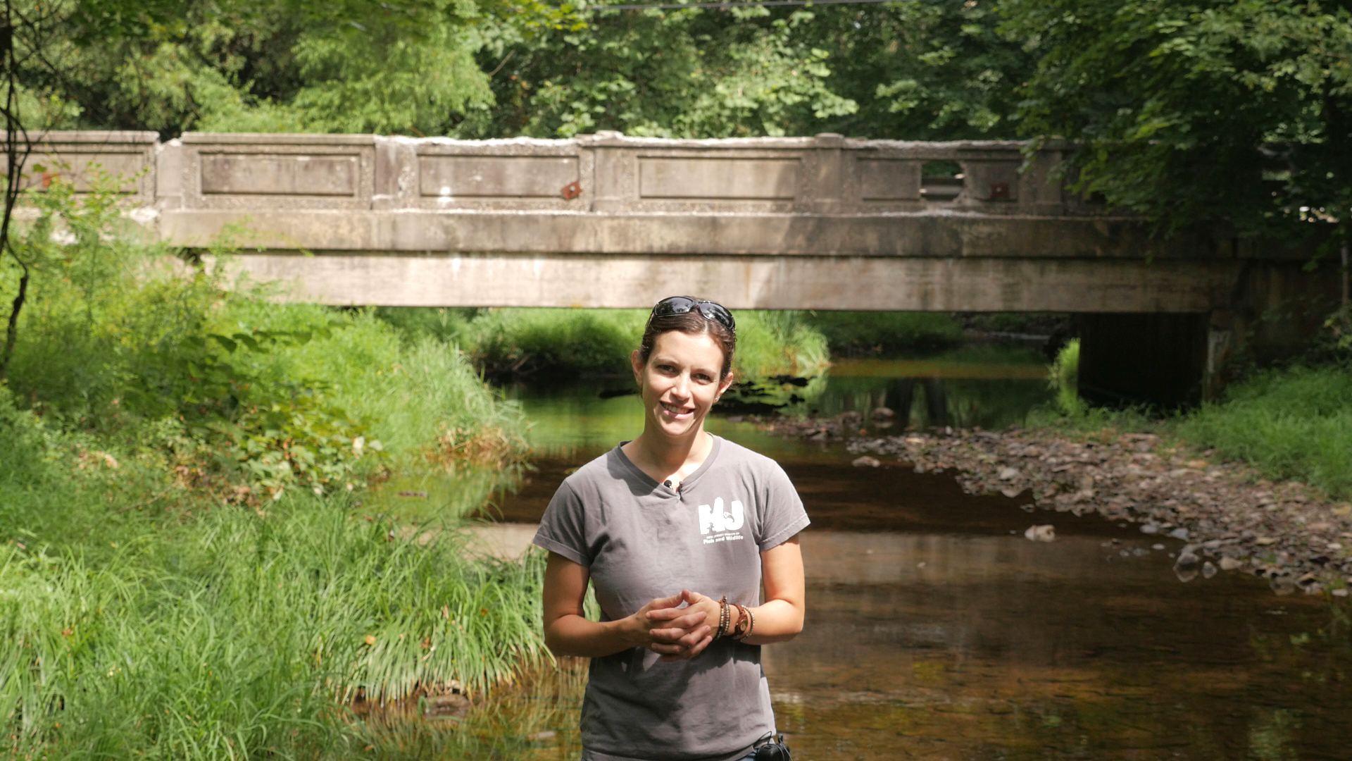 Biologist Karena DiLeo of the New Jersey Department of Environmental Protection, discussing regulations that apply to wildlife passage for threatened and endangered species.
