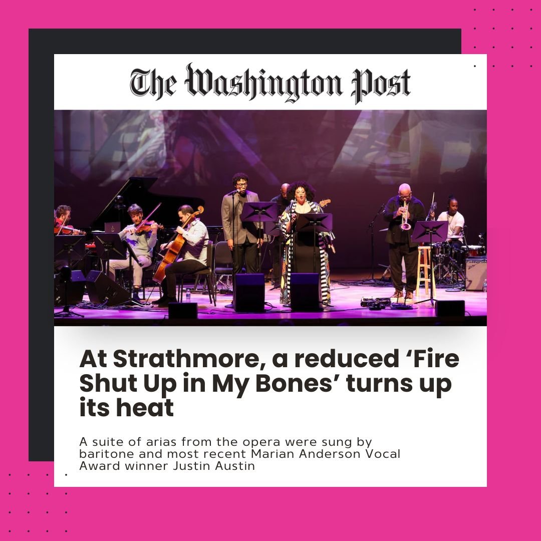 Congrats to Justin Austin (@justinmichaelaustin)! Check out this great review from the Washington Post about Fire Shut Up in My Bones 📰