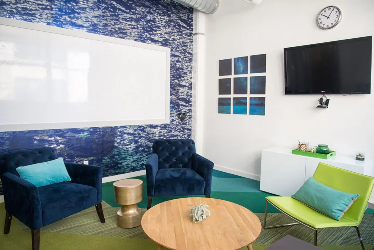 Starglint Wallpaper by Flavor Paper. Flor Carpet Tiles. Artwork by Deny Designs.