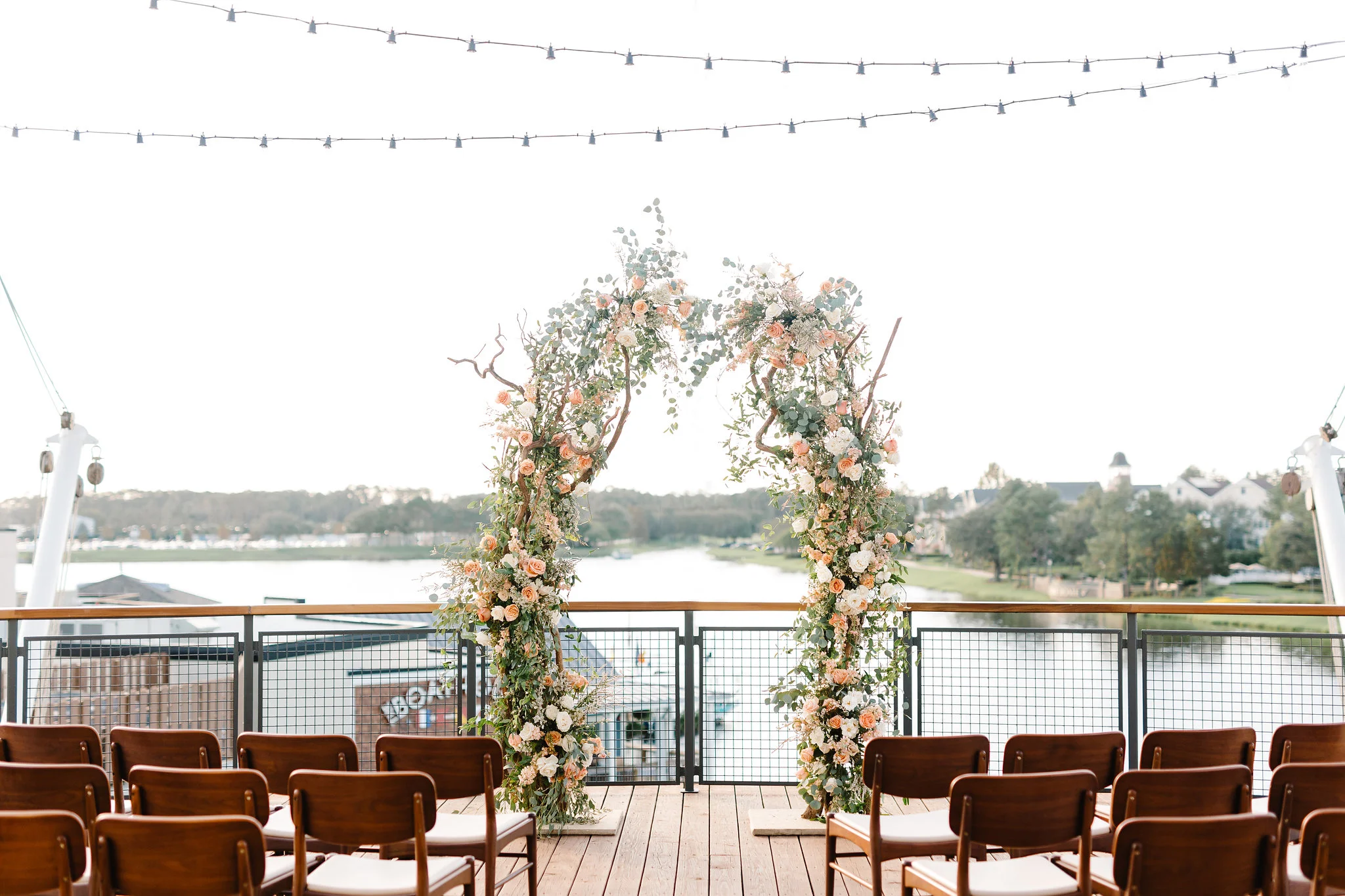 Ceremony site overlooking the lake and the Boathouse