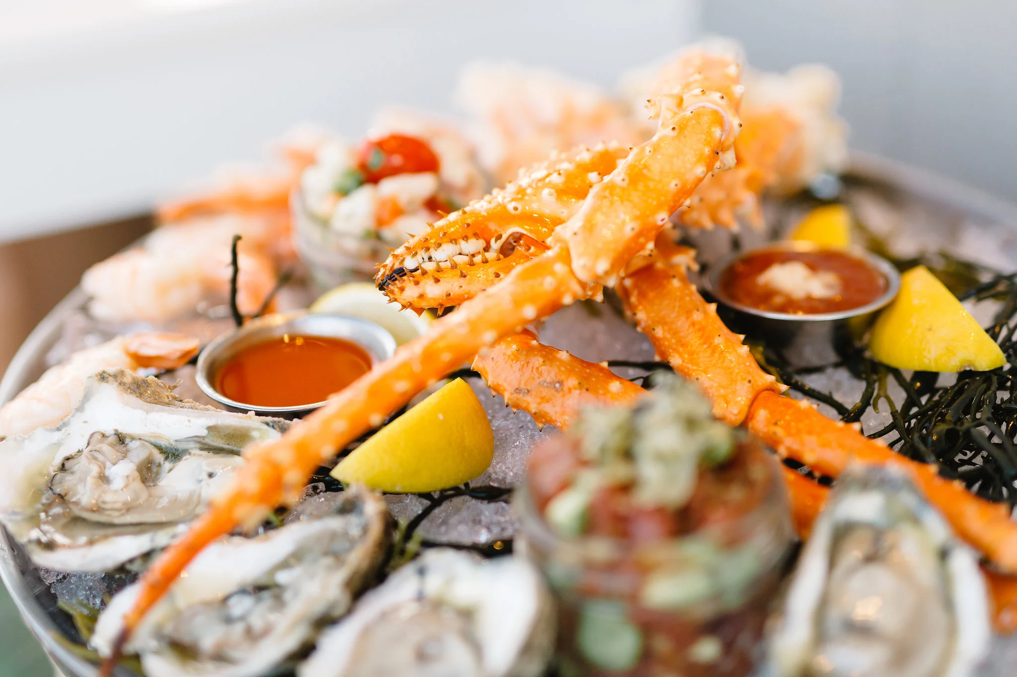 The seafood Tower (ABOVE) and Sea scallops (Below) by Paddlefish
