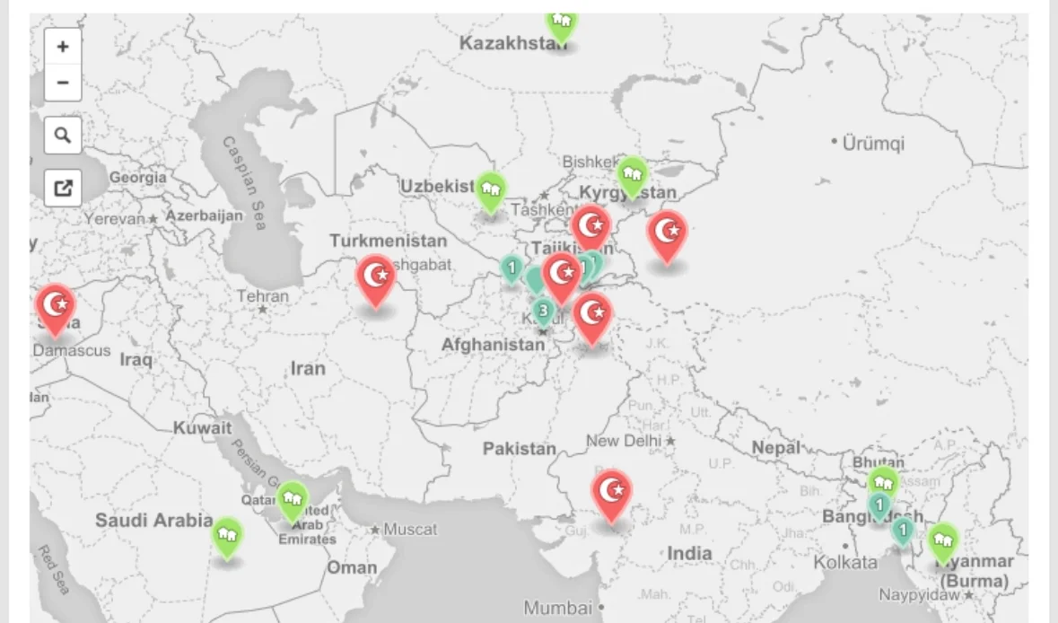 A Map of Ismaili Populations Worldwide