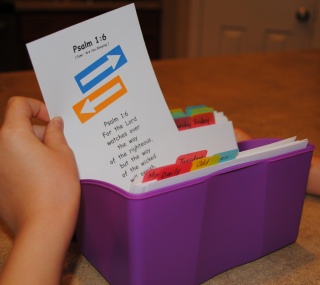  Directions for setting up a similar memory verse file box can be found at Simply Charlotte Mason .