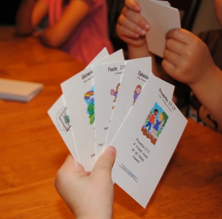  You could use these to play Bible Memory or Go Fish. Each time a match is made recite the verse or sing the tune!