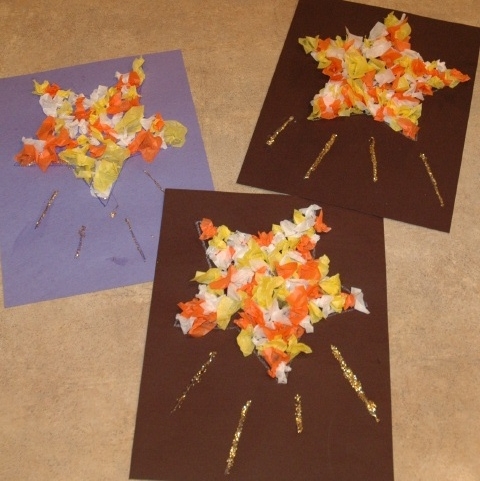 Glue and Tissue Paper Star