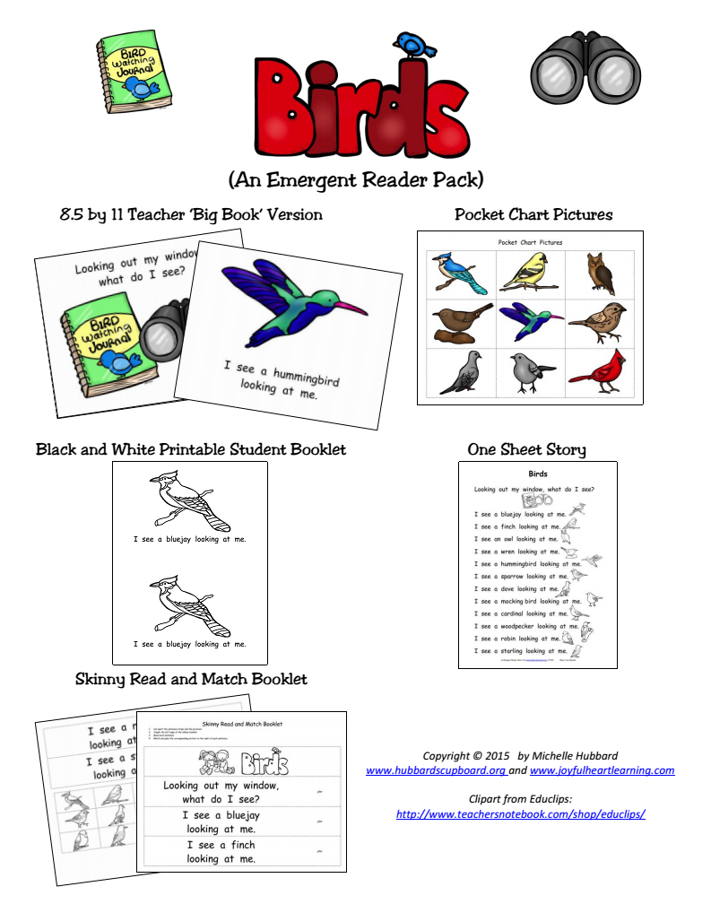 Birds Emergent Reader Packet