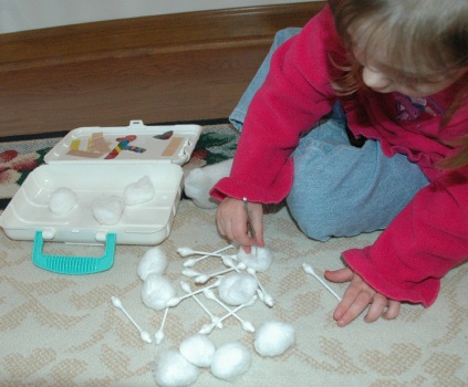 Counting & Moving Cotton Balls with Tweezers