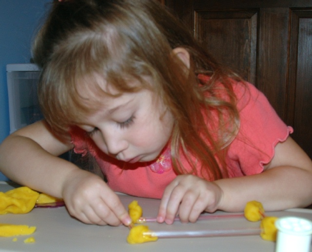 Playdough & Straw Rectangles