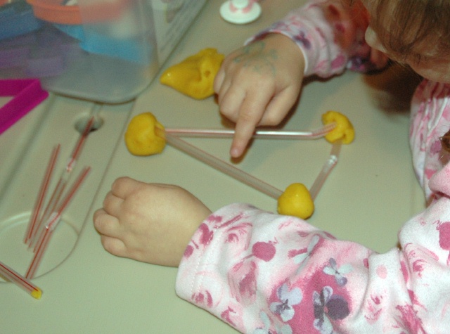 Playdough & Straw Triangles