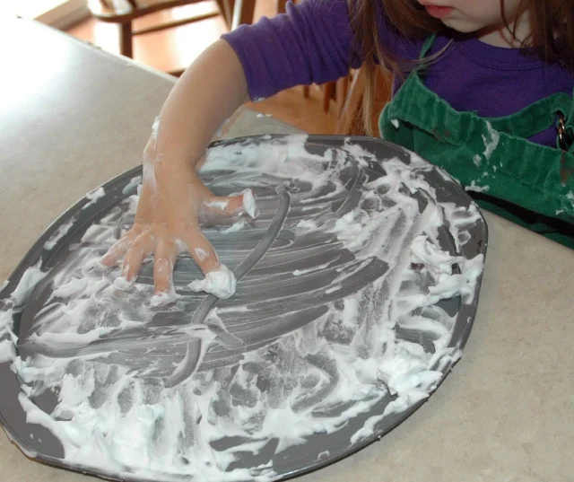Shaving Cream Letter Formation