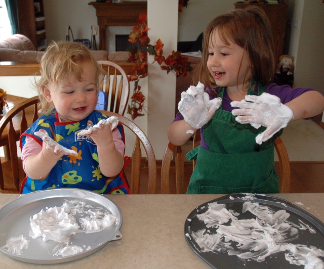 Shaving Cream Letter Formation