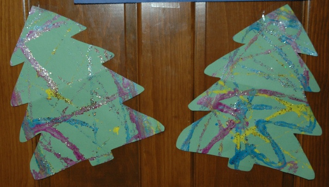 Marble Paint & Glitter Christmas Trees