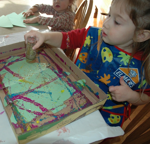 Marble Paint & Glitter Christmas Trees