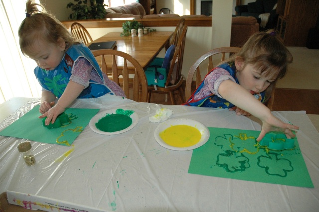 Paint & Glitter Shamrocks