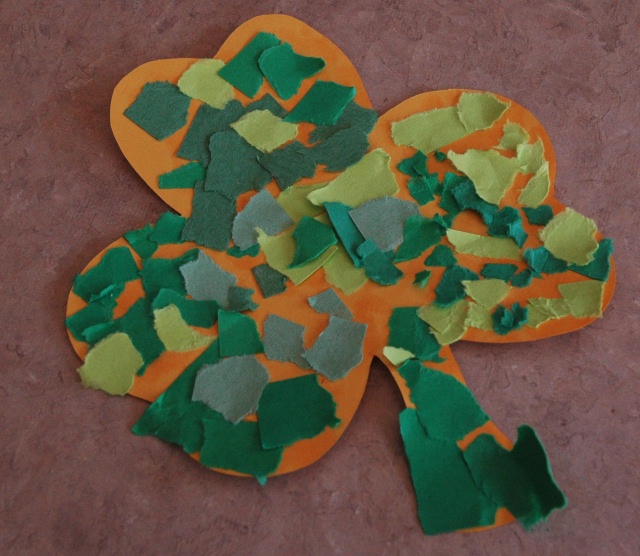 Torn Paper Shamrock