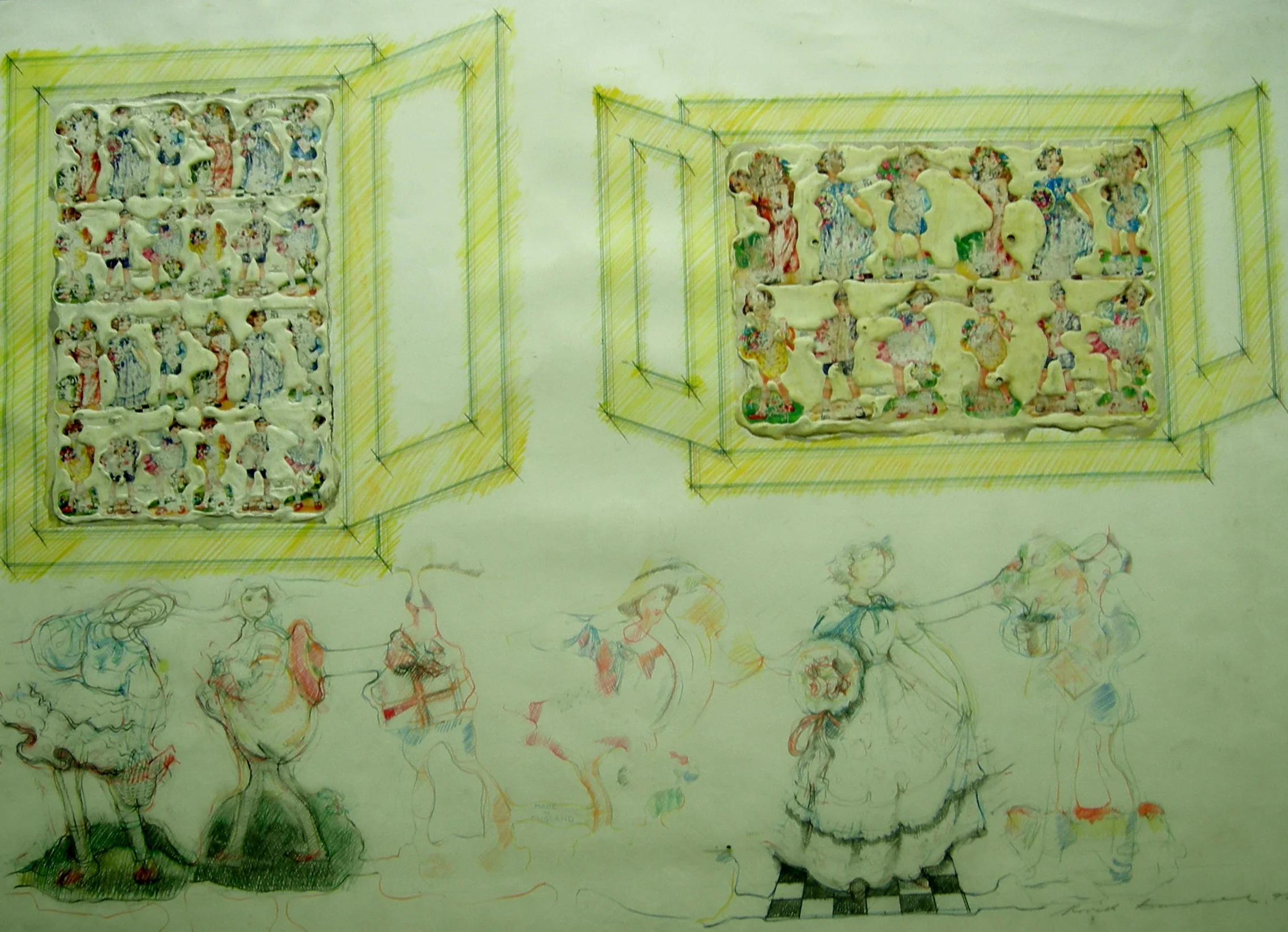  The Age of Innocence 1973 55cmx75cm Mixed Media on paper 