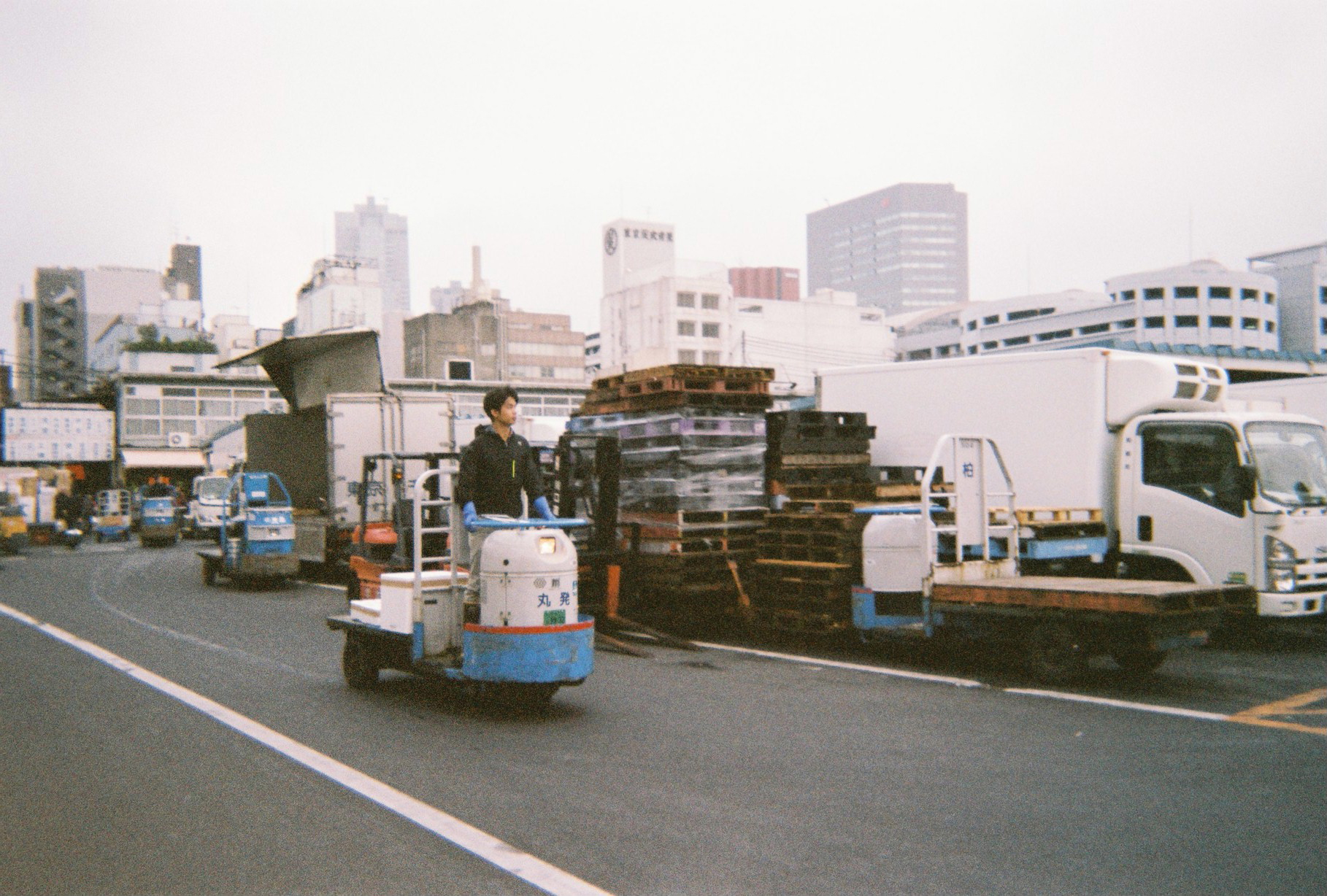   Tsukiji Fish Market in the morning.  