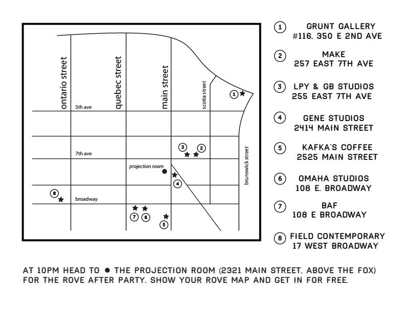 Map of Participating Rove Venues