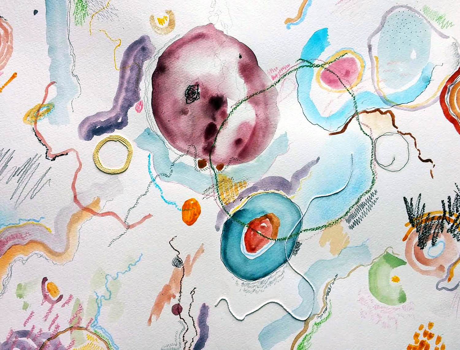 Charlotte Spafford. (2017). Precious Study #1. Mixed media on water colour paper.