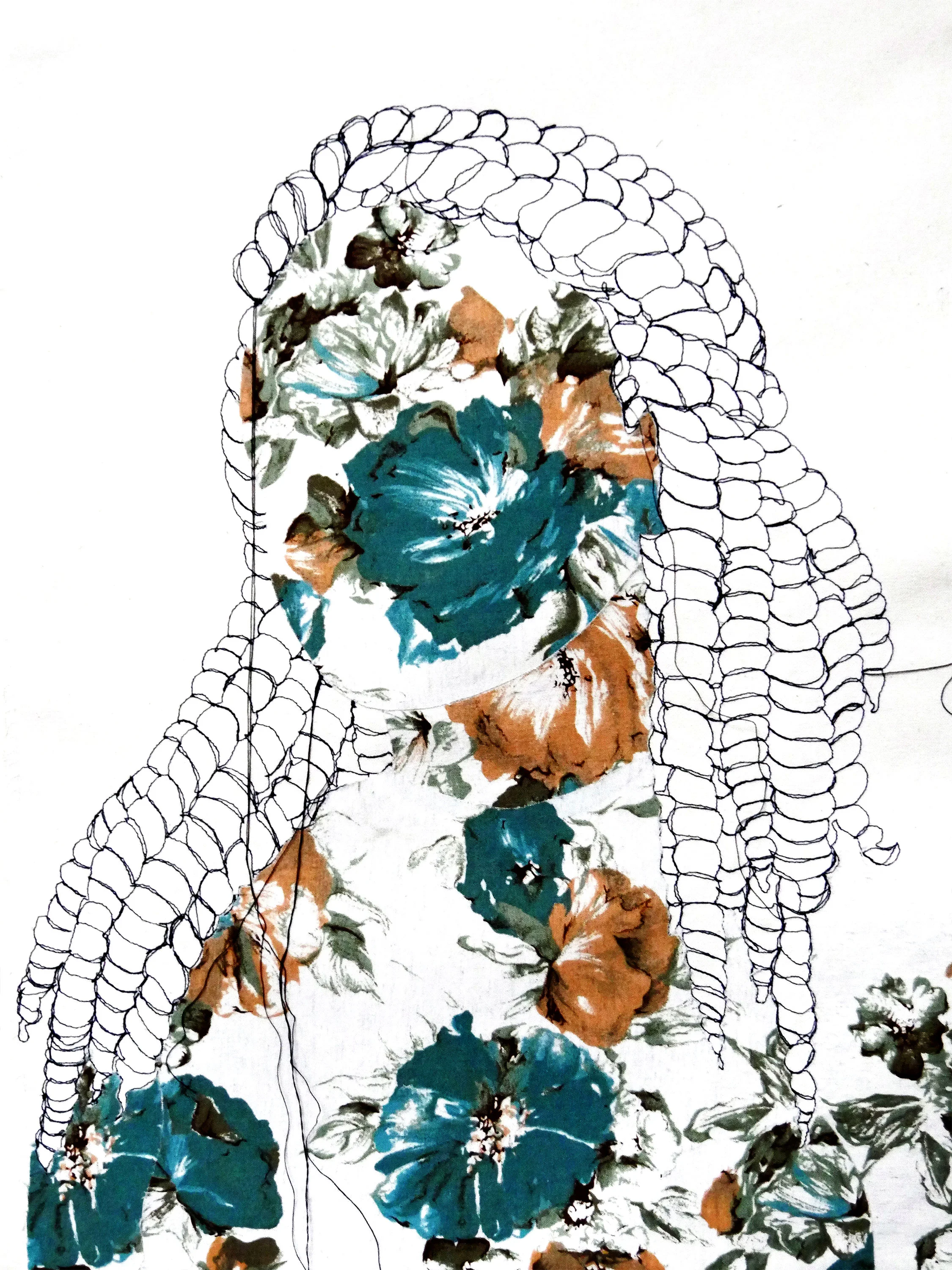My Hands Are Clean, Fabric and Thread on Canvas, 16" x 20", 2017