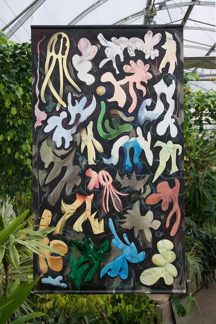 edge effects, watercolour, ink and pencil crayon on paper, 35 x 62 in, 2017
