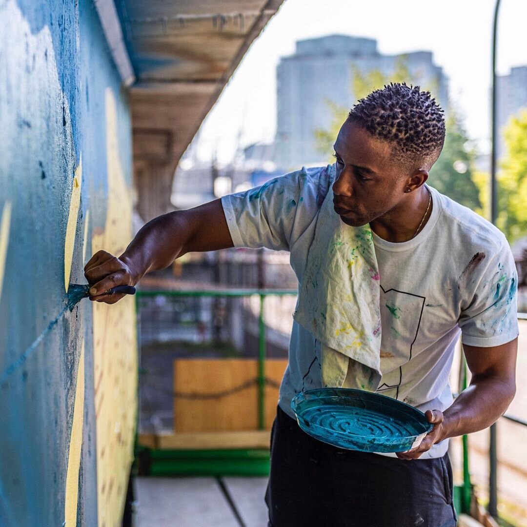 Anthony Joseph paints “Hope Through Ashes: A Requiem for Hogan’s Alley.”