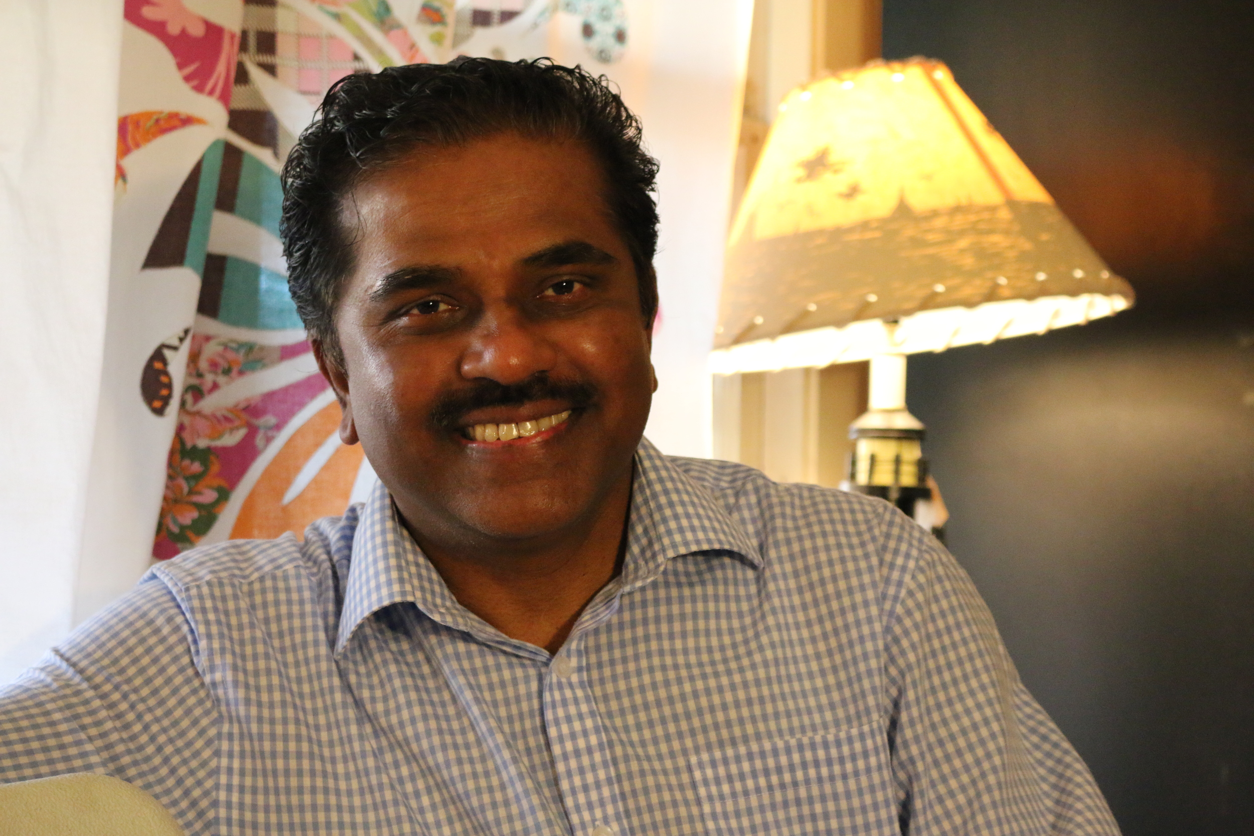 Professor Thevaranjan in House of Daniels, where he holds weekend lessons for high school students and hosts international college students