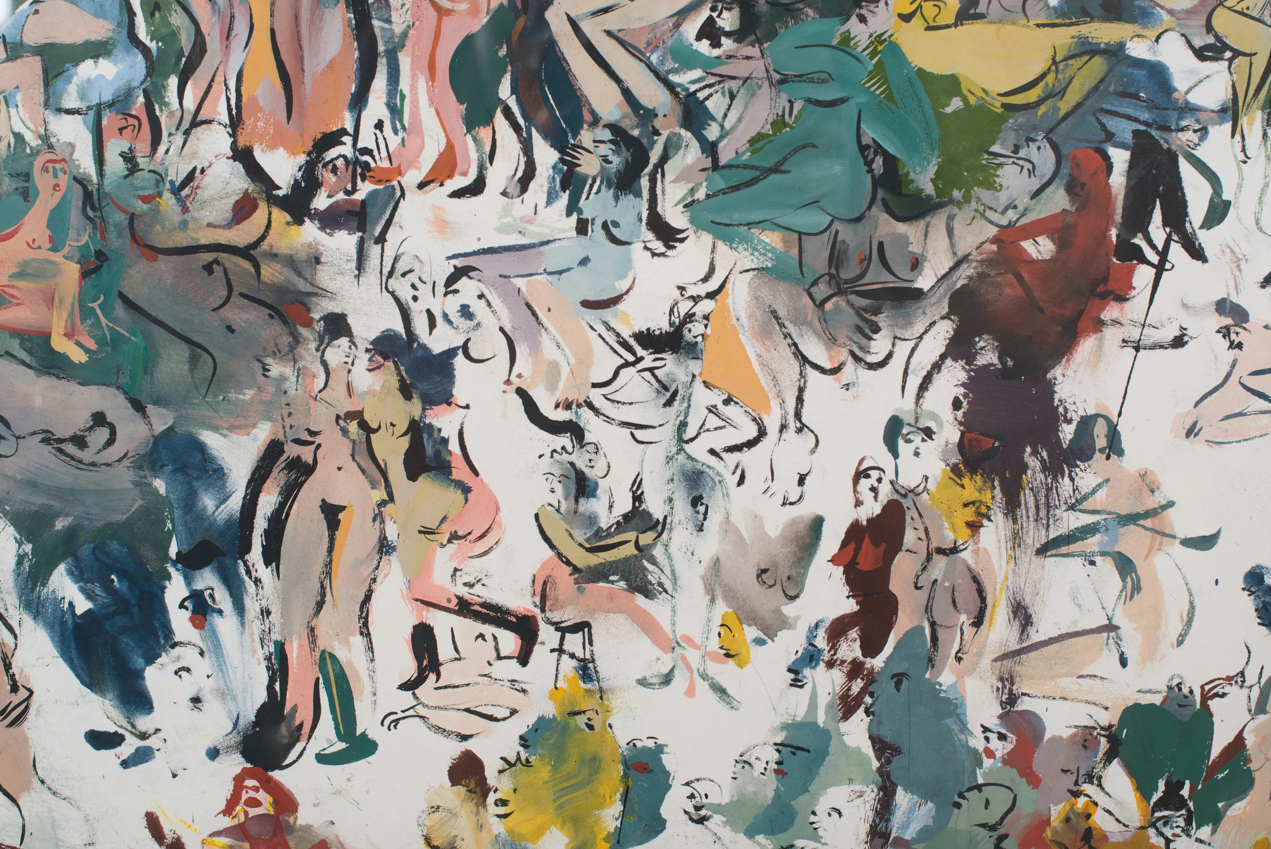   The Lonely Ones  (Detail),&nbsp;2015 Gouache and ink on paper 58 x 54 1/4 inches 