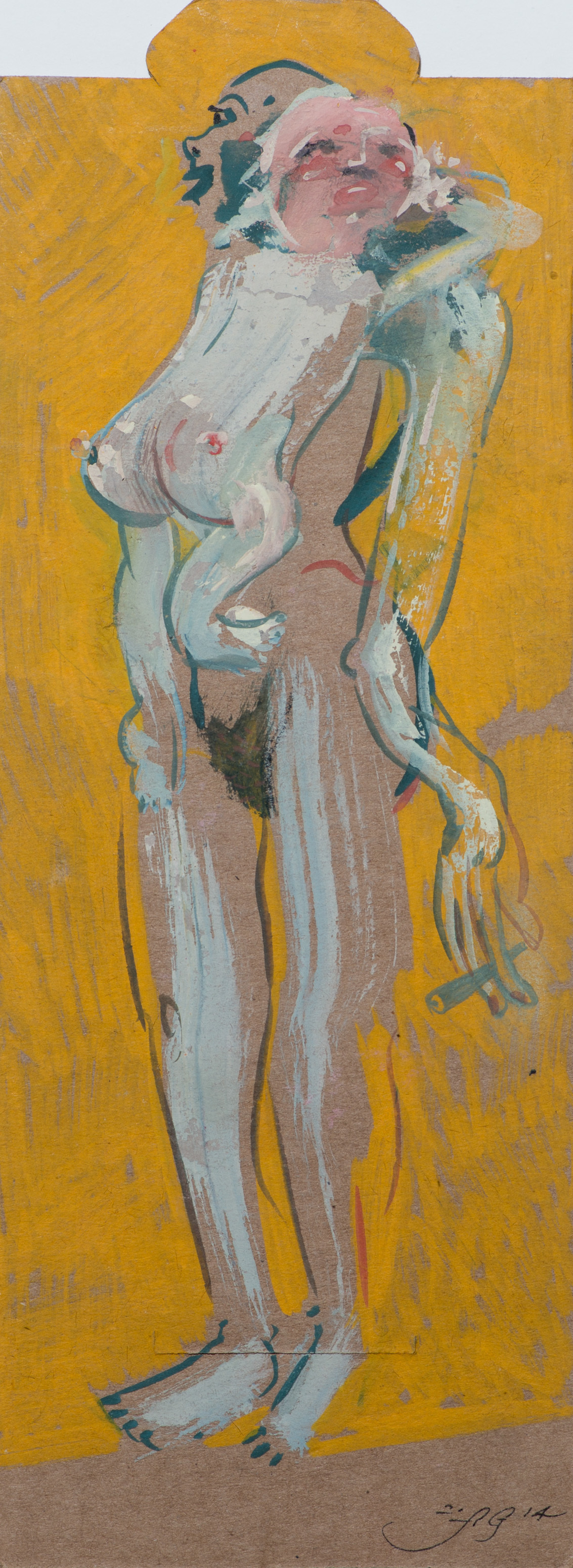 Annmarie , 2014 Gouache and ink on paper 13 1/2 x 7 inches