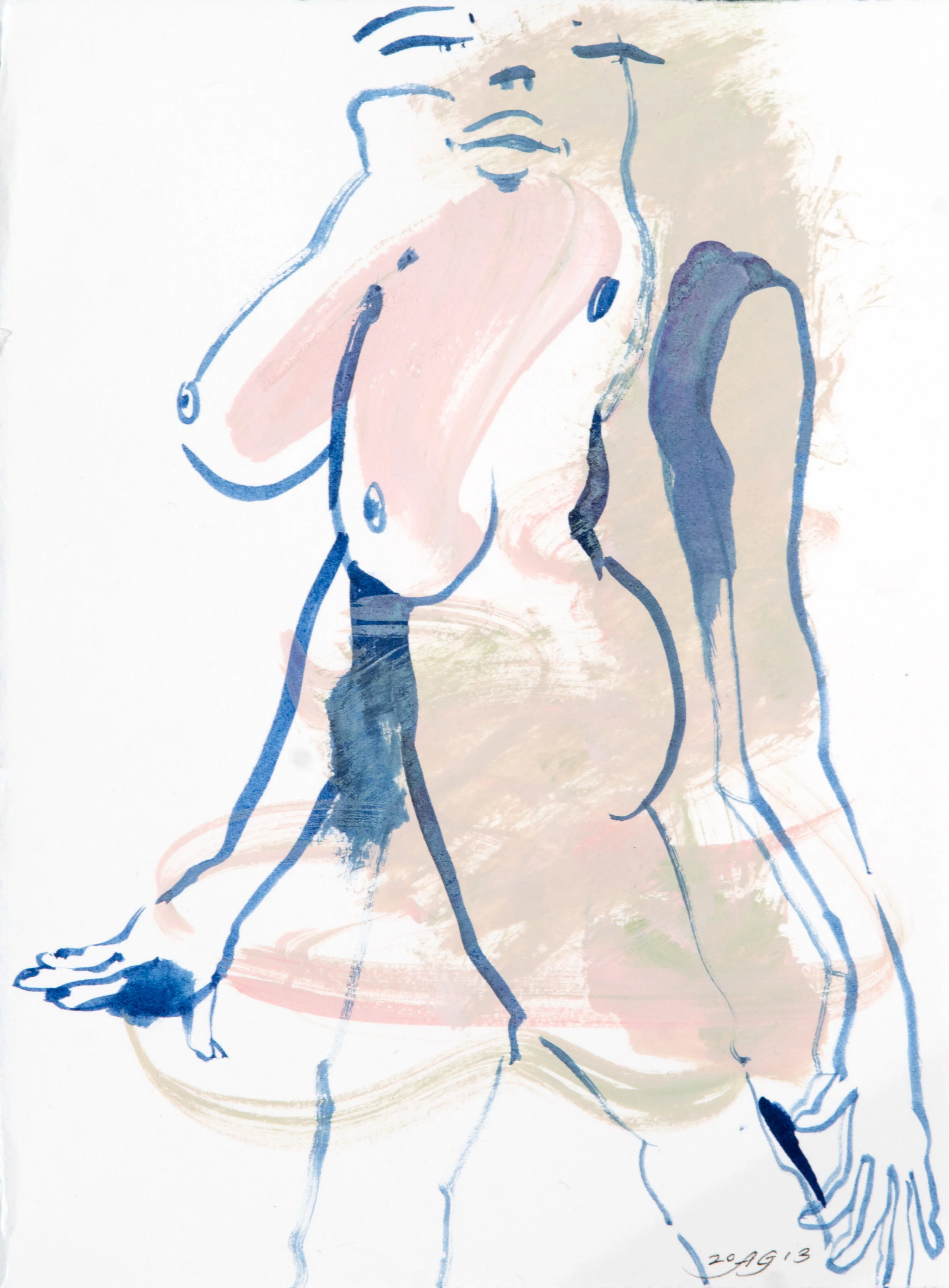 Vertical Mini Drama IV:k , 2013 Ink on paper 7 1/2 x 5 inches