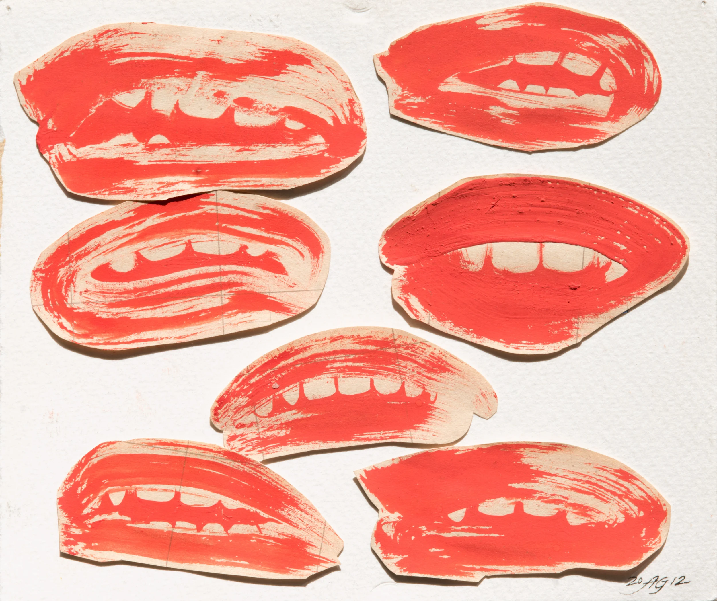 Loose Lips , 2012 Ink and collage on paper 5 x 6 inches