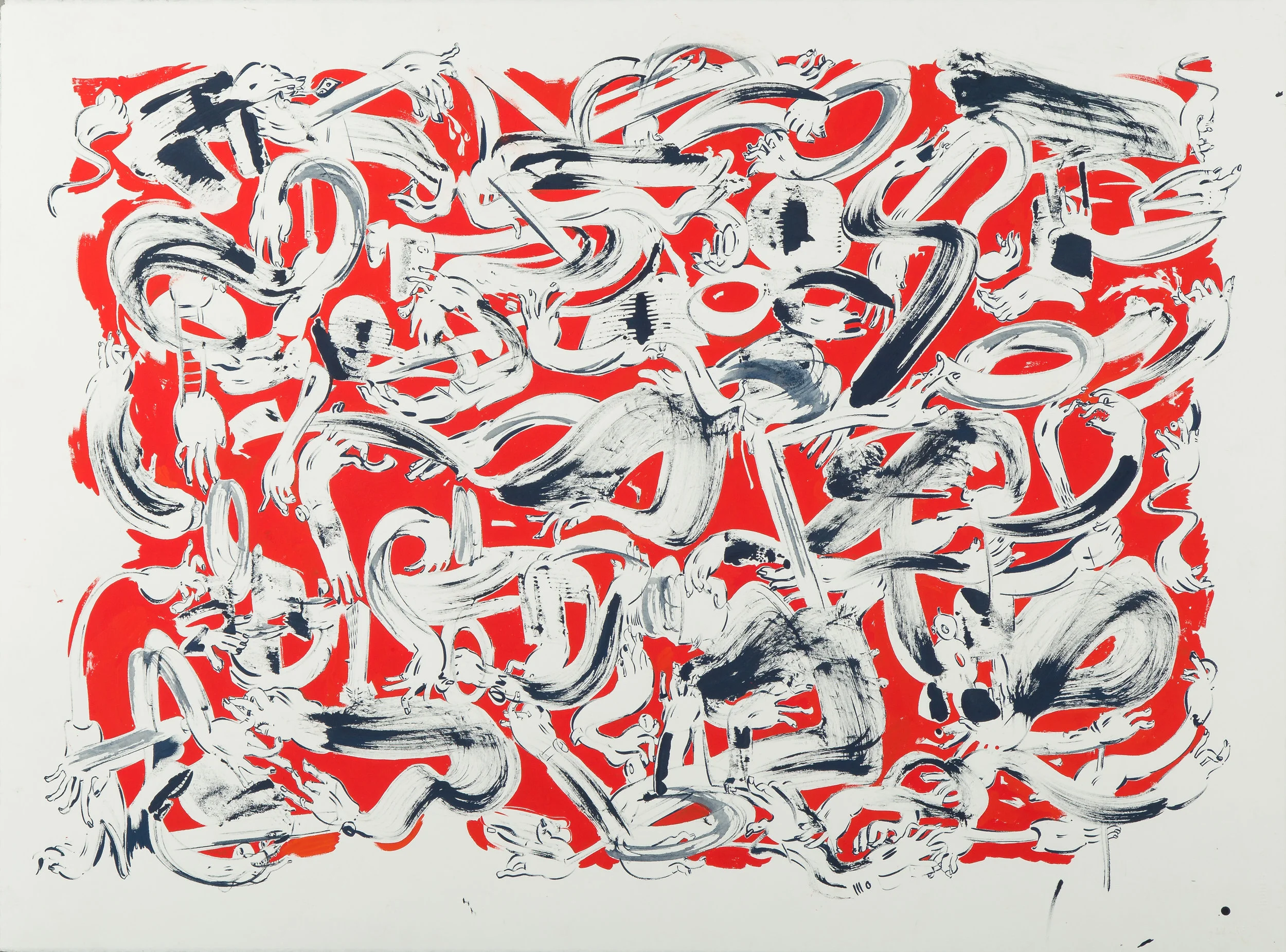 Handy (Barber) , 2014 Gouache and ink on paper 22 x 30 inches