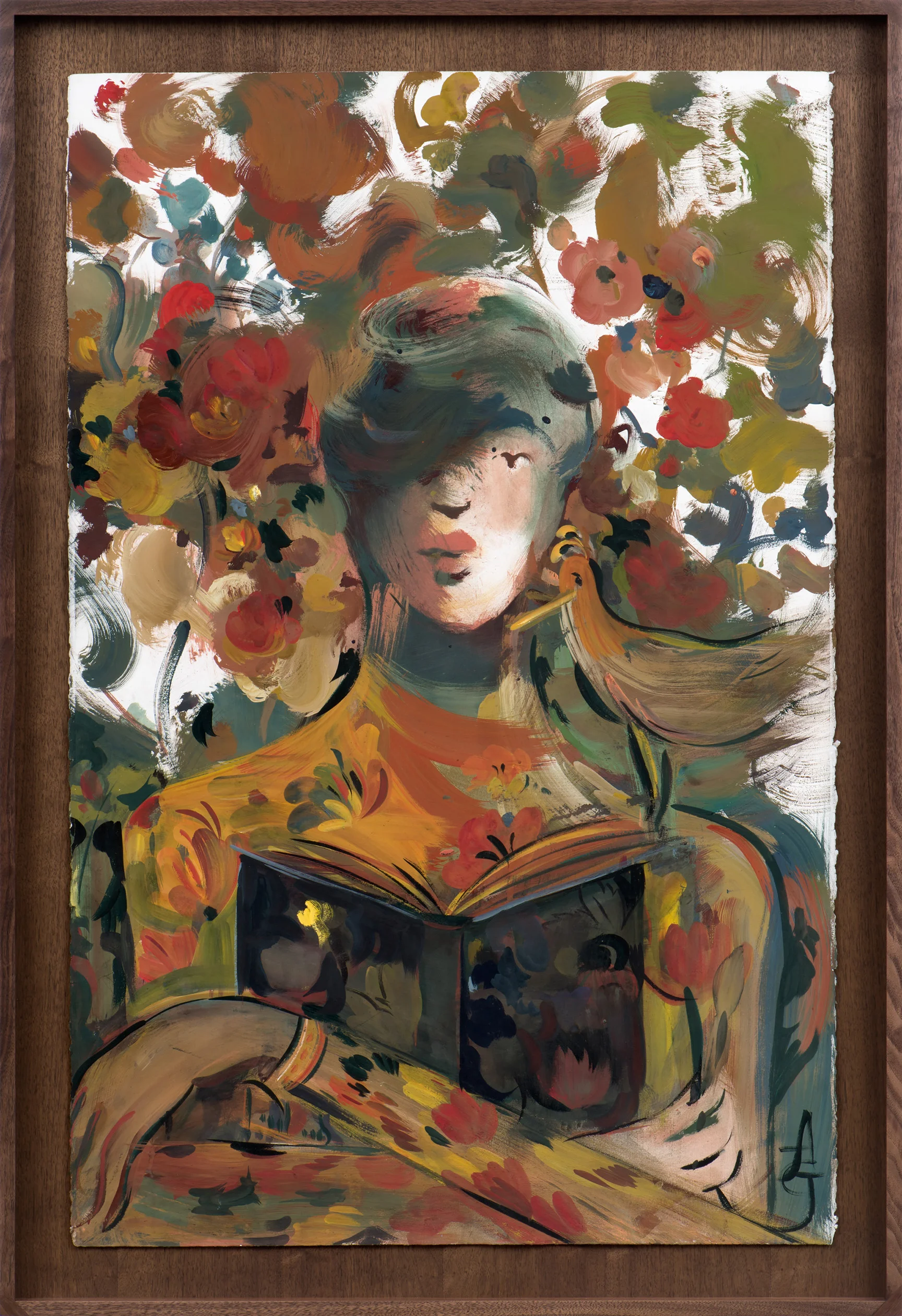 Jean , 2018 Gouache and watercolor on paper 44 x 30 1/2 inches (framed)