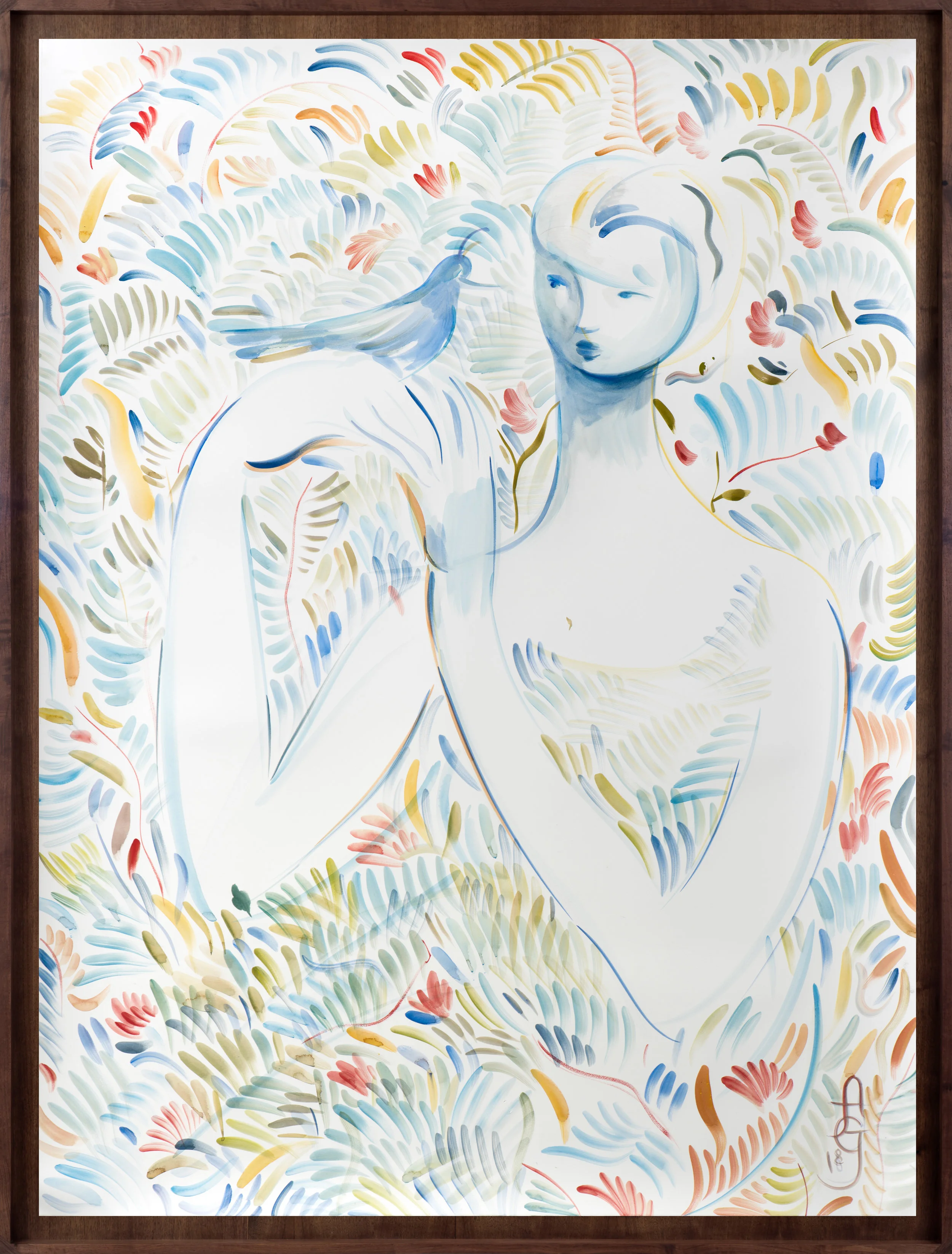 Adam’s Apple , 2018 Gouache and watercolor on paper 64 x 49 inches (framed)