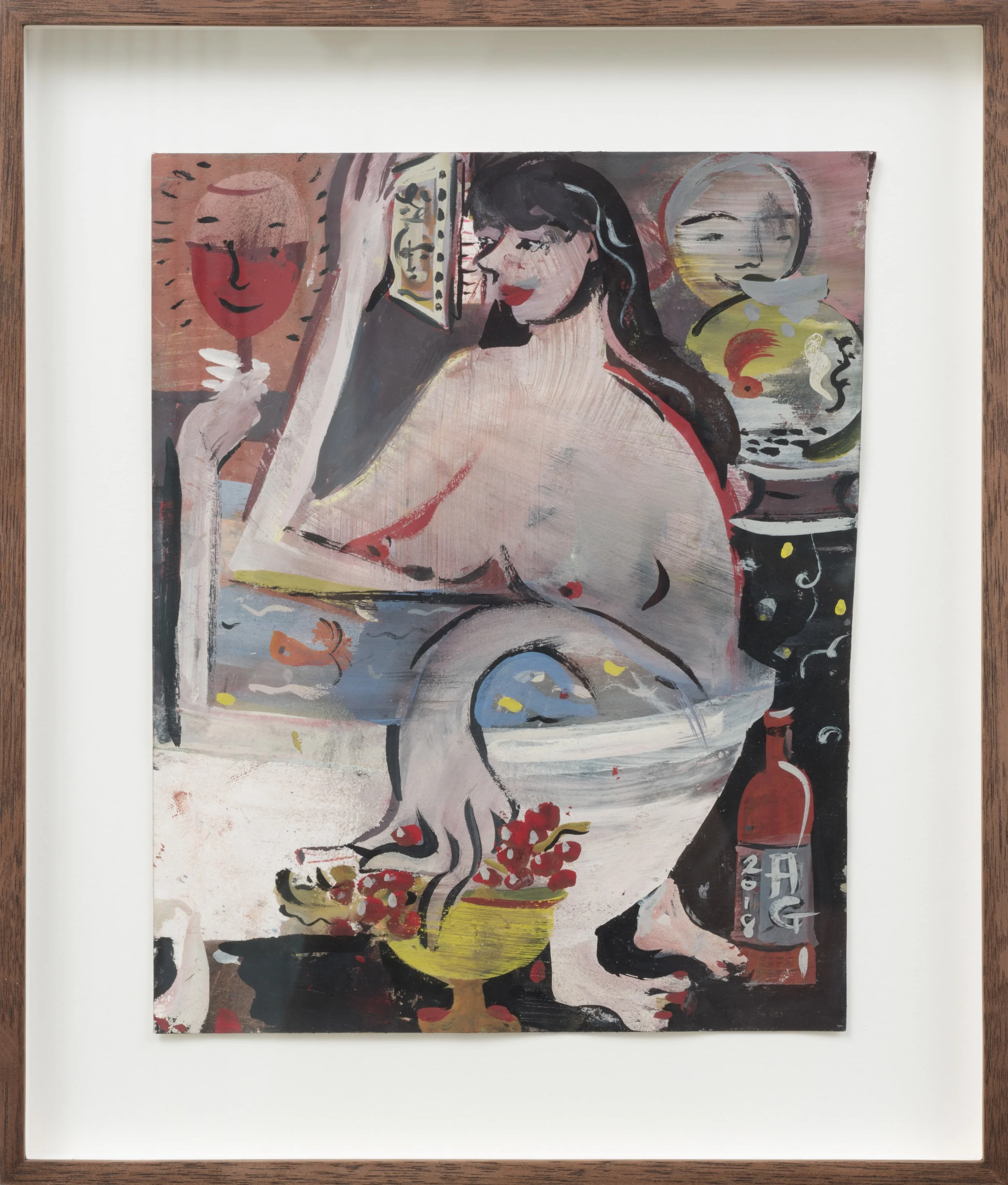 Christmas Eve for One , 2019 Gouache, watercolor, and ink on paper 13 1/2 x 11 3/4 inches (framed)