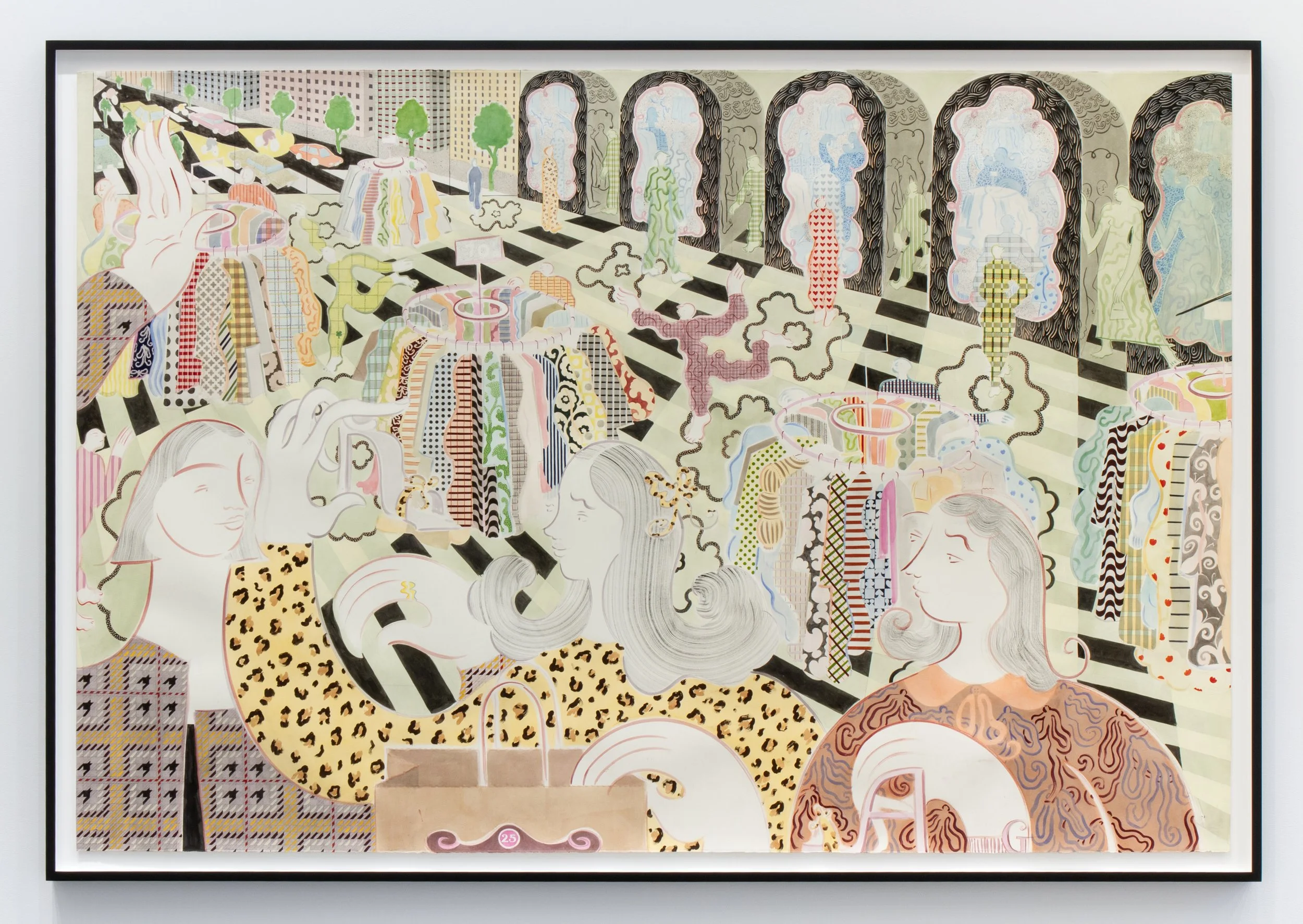Saturn Return , 2025 Gouache, watercolor, and ink on paper 60 x 89 inches
