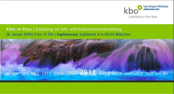 Titlemotiv der Einladung zu „Alles im Fluss“ – Infoveranstaltung des kbo-Isar-Amper-Klinikum am 25. Januar 2019 in München