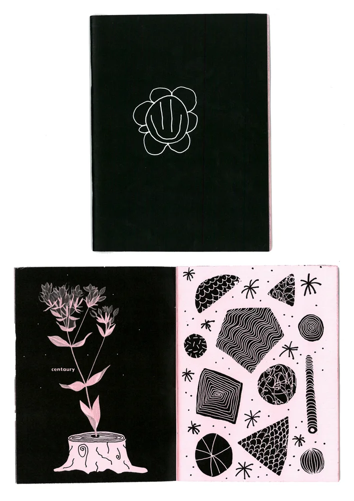 NAZUSK: BLOEM 28 Pages Bit smaller than A5 Hand drawn front cover International shipping available B&W print on 100gsm Pastel Pink paper ☀ First 10 orders receive an A5 double sided print ☀ * Available here *