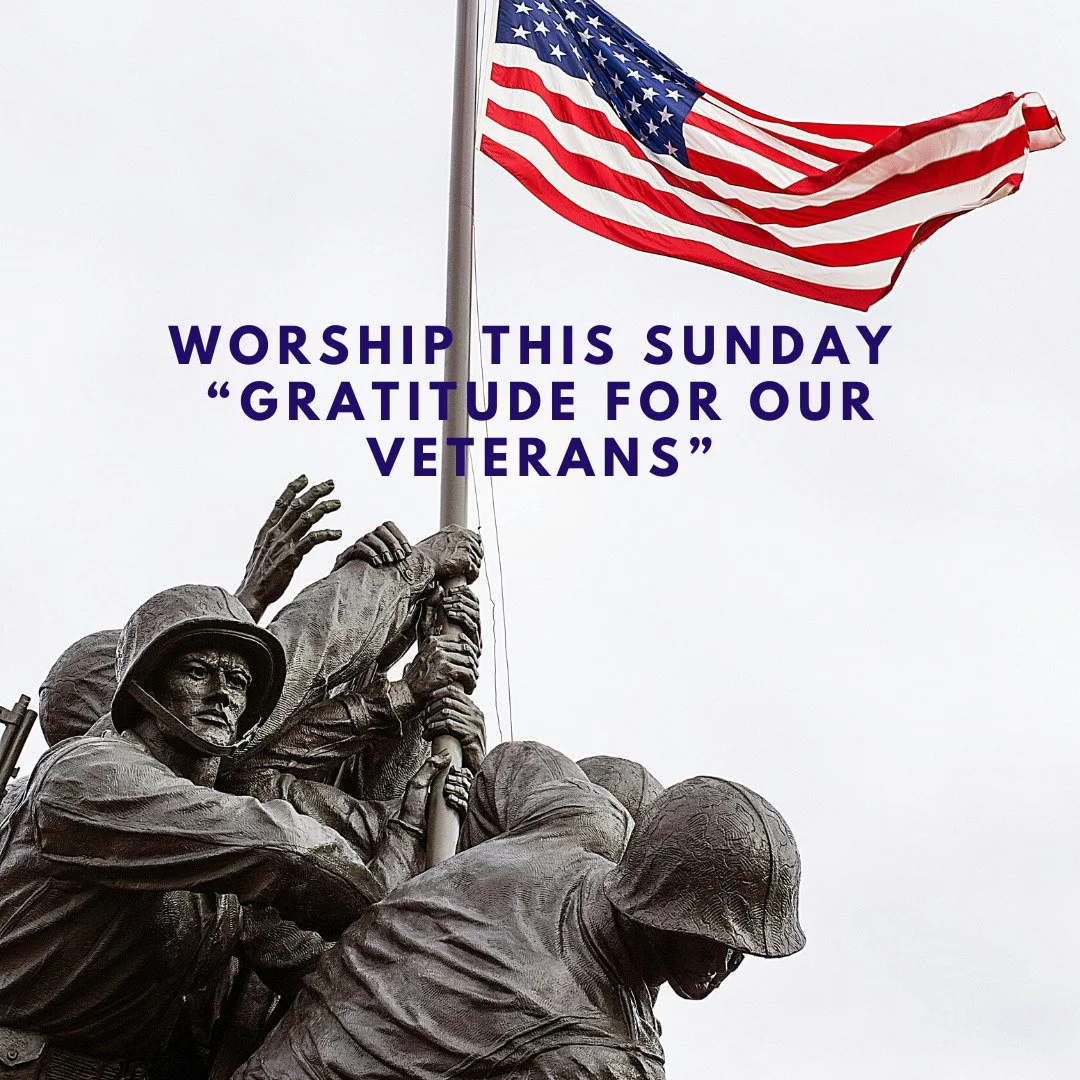 Join us for a service this Sunday in which we show gratitude for the service of our Veterans.

We have four guest speakers: Linda Holloway, Tom Snider, Paul Cohen, and Doug Sedgwick who will be sharing their experiences about being in the military or