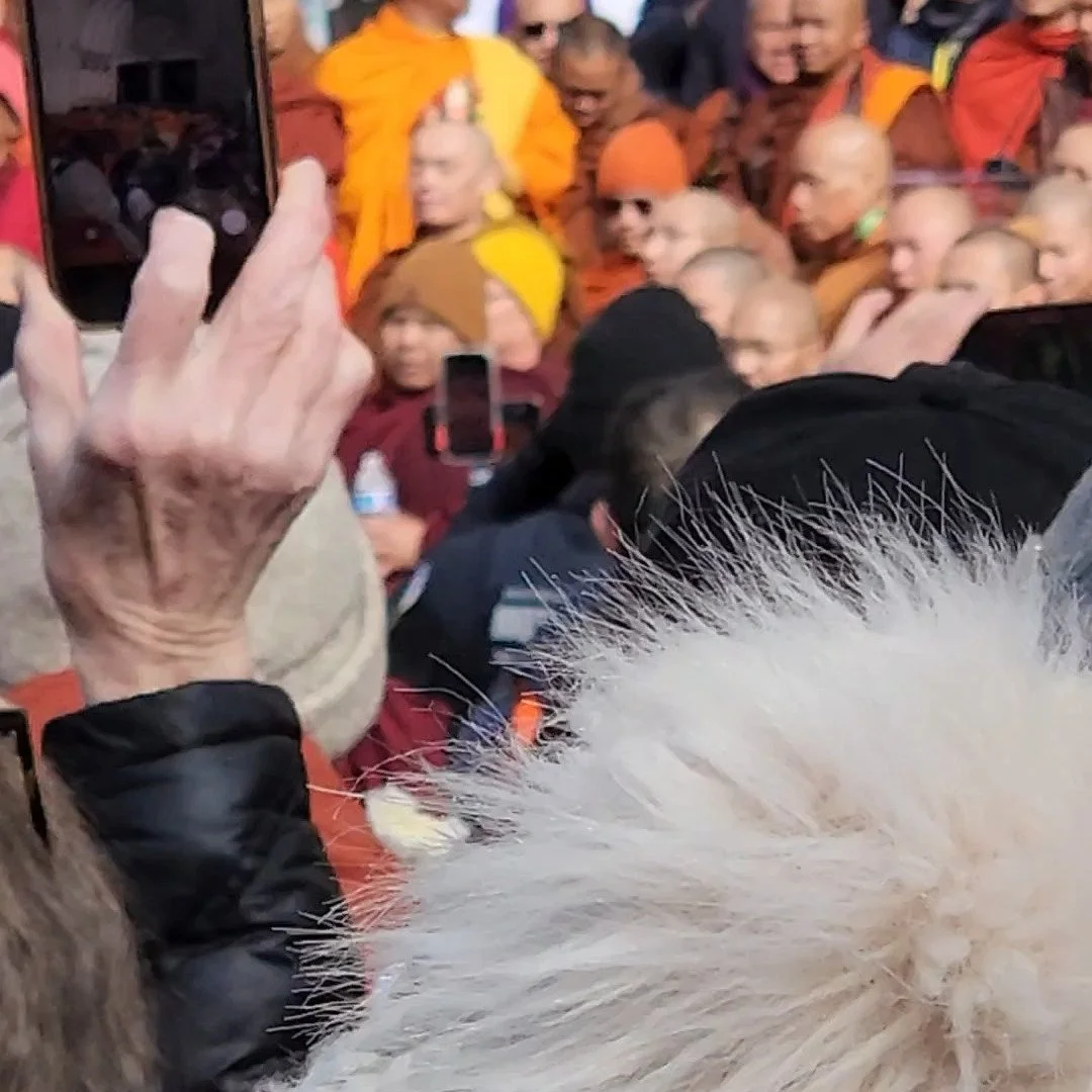 On Tuesday, Rev. Aileen &amp; Reston UUs gathered with thousands at the National Cathedral to welcome the Buddhist monks of Dhammacetiya Monastery in Fort Worth, TX. 

After walking thousands of miles in a pilgrimage devoted to mindfulness and inner 