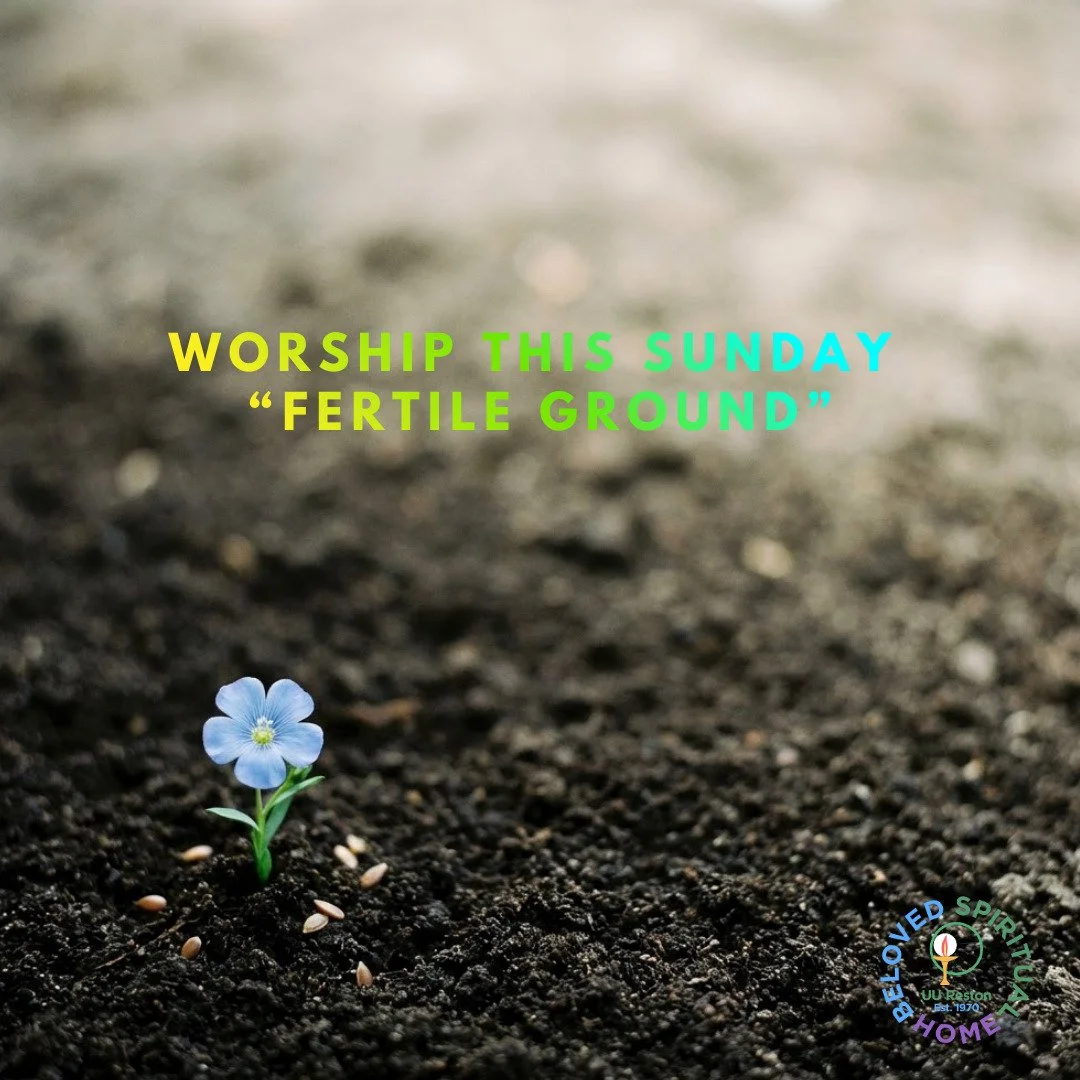 Join us this Sunday at 10am for our weekly service. This week, Rev. Aileen will be joined by our RE Director Linda Weaver for our monthly intergenerational service. 

Every year gardeners plant seeds&ndash;not to control what will come, but out of fa