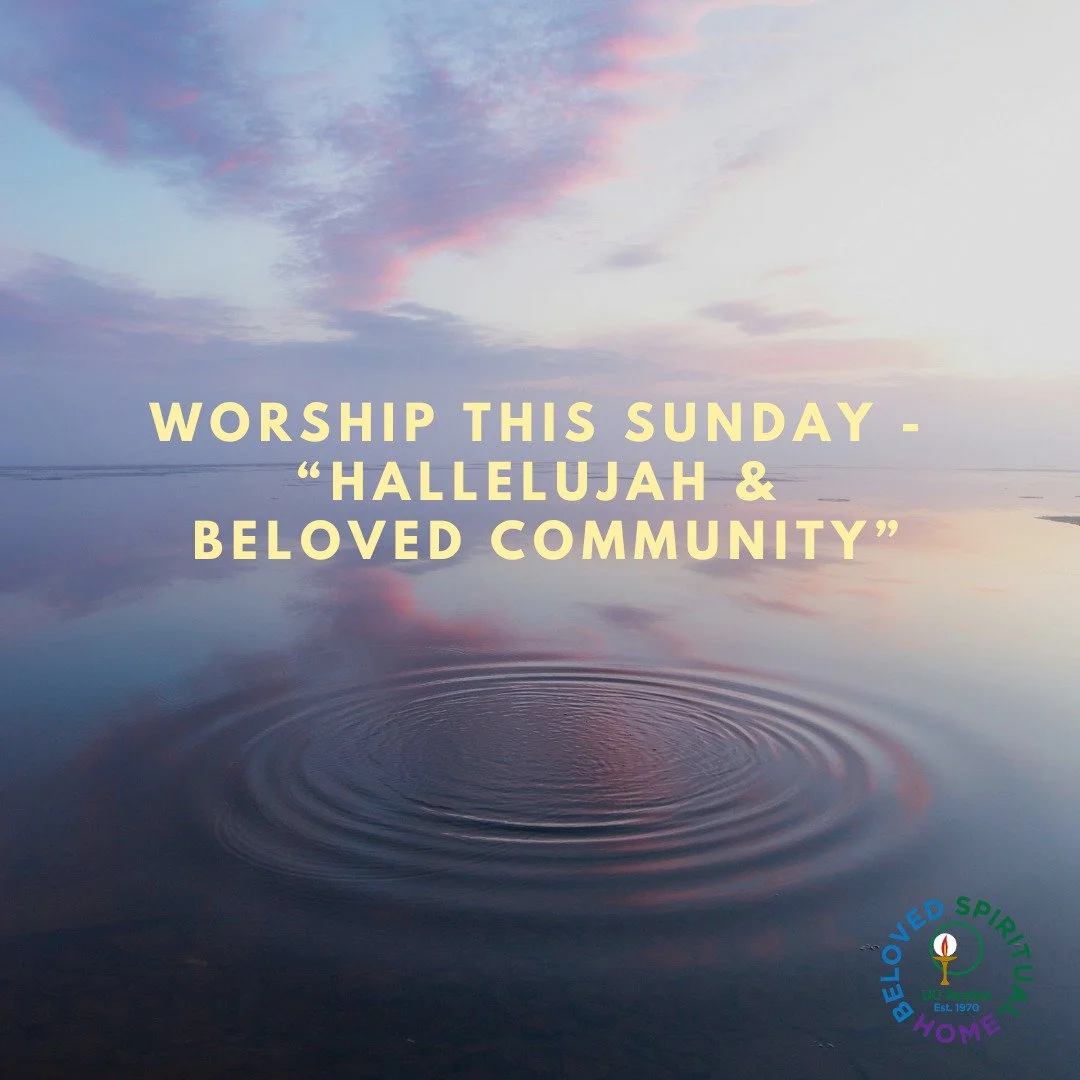 Join us this Sunday at 10am for our weekly service! This week, we are excited to welcome guest minister Rev. Alexa Fraser to the pulpit for her sermon on Leonard Cohen's Hallelujah and the idea of a beloved community. 

What does beloved community me
