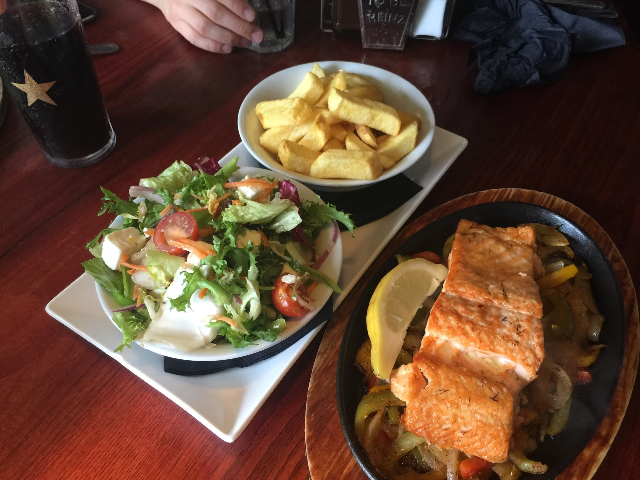 and this lovely sizzling salmon from Papa's in Hull.