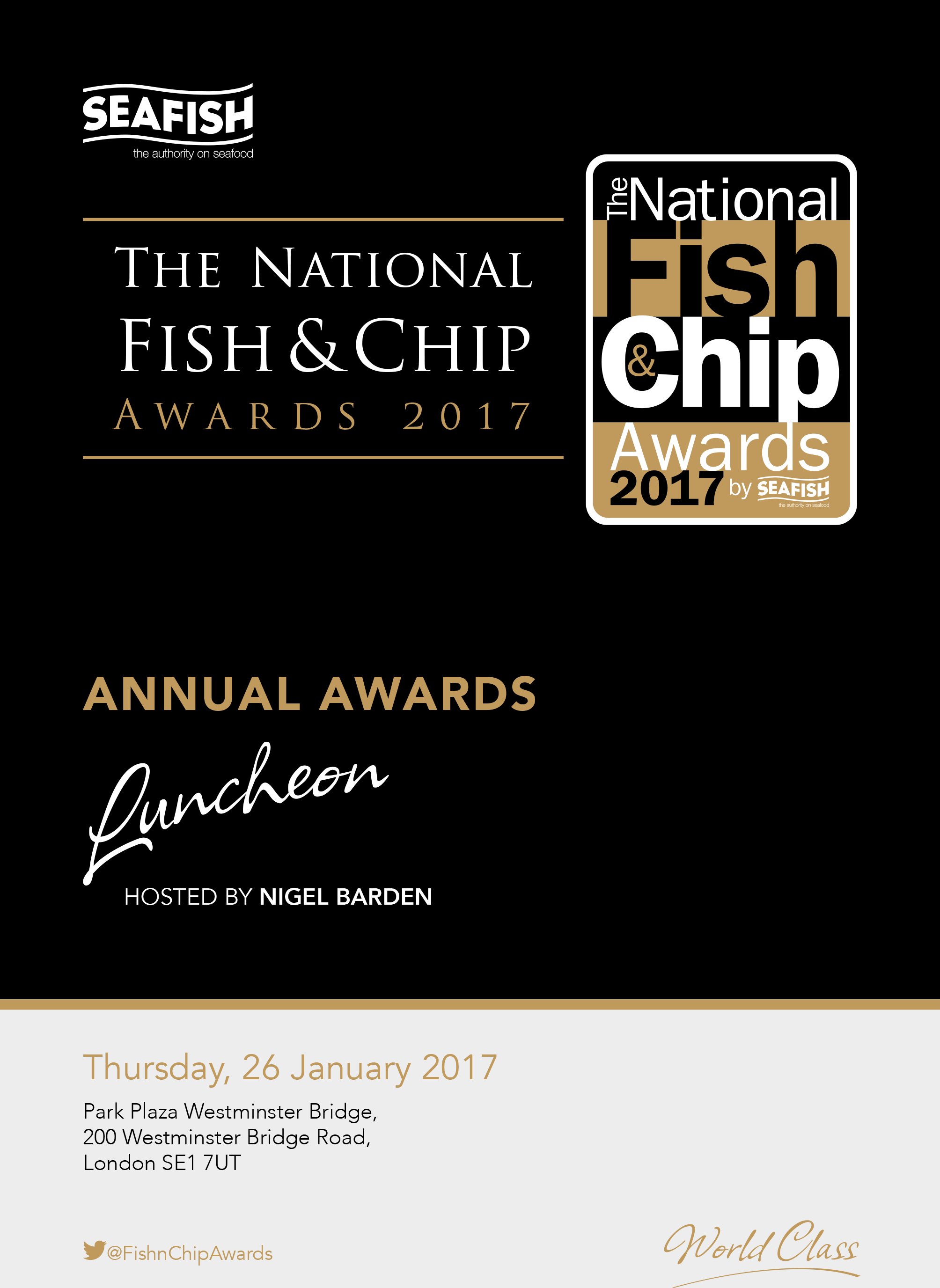 The Awards are hosted by Nigel Barden of BBC Radio 2 fame!