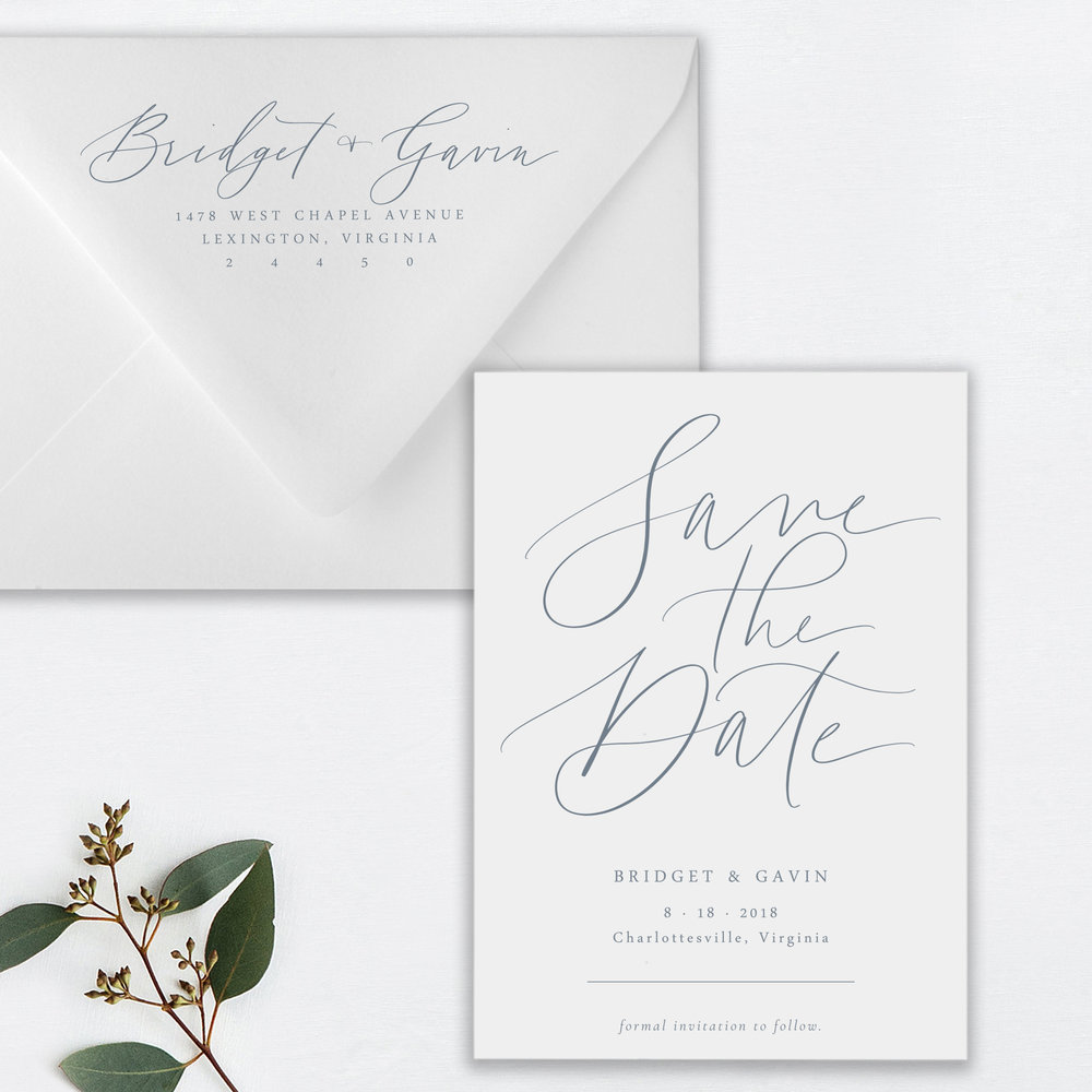 Albemarle Save the Date Cards — red clay paper