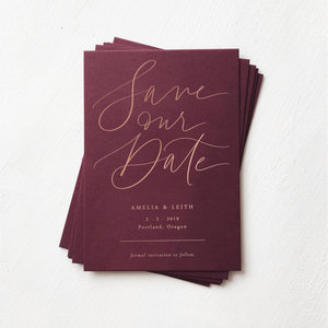 Albemarle Save the Date Cards — red clay paper