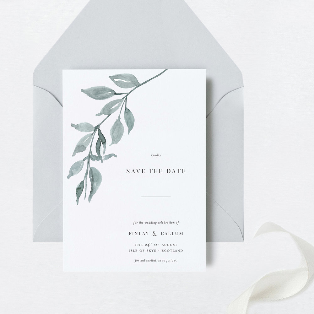 Floral Line Illustrated Save the Date Cards — Custom Wedding and Event  Stationery by EAlexDesigns
